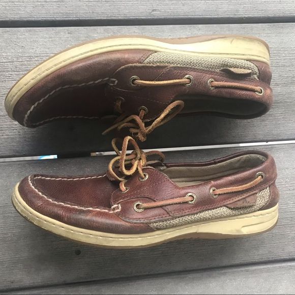 Sperry Topsider Dark Brown Leather Boat Shoes - Picture 6 of 9